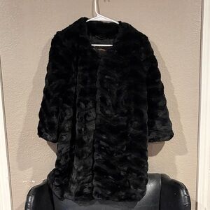 Sam Edelman Elegant Black Faux Fur Coat